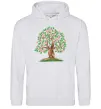Мужская толстовка (худи) Green tree with flowers Серый меланж фото