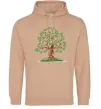 Мужская толстовка (худи) Green tree with flowers Песочный фото