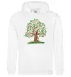 Жіноча толстовка (худі) Green tree with flowers Білий фото