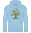 Жіноча толстовка (худі) Green tree with flowers Блакитний Жіноча толстовка (худі) Green tree with flowers Блакитний фото