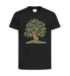 Детская футболка Green tree with flowers Черный фото