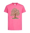 Детская футболка Green tree with flowers Ярко-розовый фото