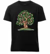Чоловіча преміум футболка Green tree with flowers Чорний фото