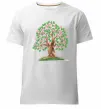 Чоловіча преміум футболка Green tree with flowers Білий фото