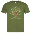 Мужская футболка Green tree with flowers Оливковый фото