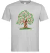 Мужская футболка Green tree with flowers Серый фото