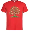 Мужская футболка Green tree with flowers Красный фото