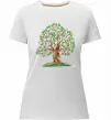 Жіноча преміум футболка Green tree with flowers Білий фото