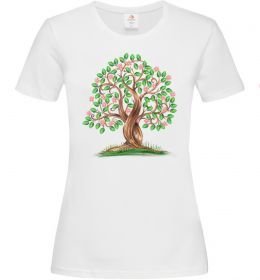 Женская футболка Green tree with flowers