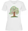 Женская футболка Green tree with flowers Белый фото