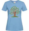 Женская футболка Green tree with flowers Голубой фото