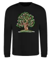 Свитшот Green tree with flowers Черный фото