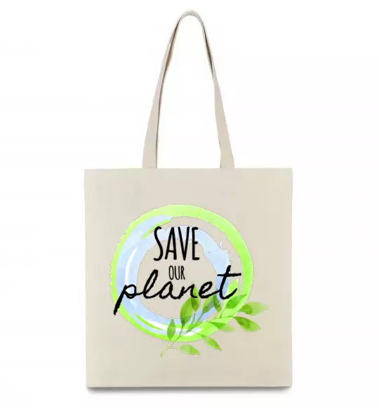 Еко-сумка Save our planet Бежевий фото