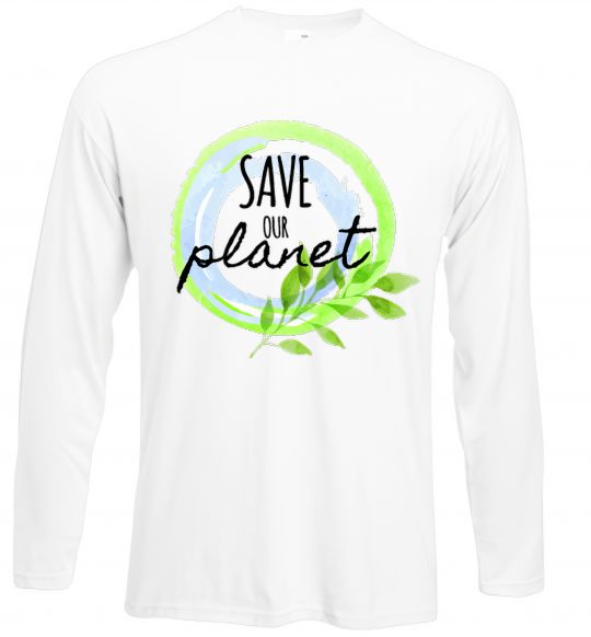 Лонгслів Save our planet Білий фото