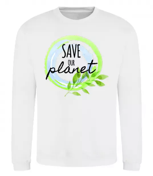 Світшот Save our planet Білий фото