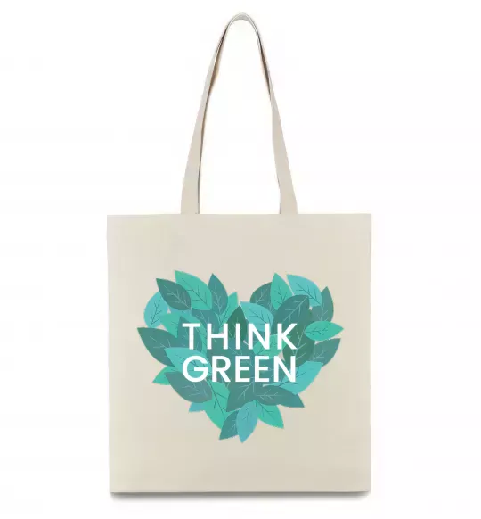 Эко-сумка Think green heart Бежевый фото