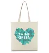 Эко-сумка Think green heart Бежевый фото