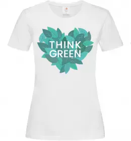 Женская футболка Green tree heart Белый фото
