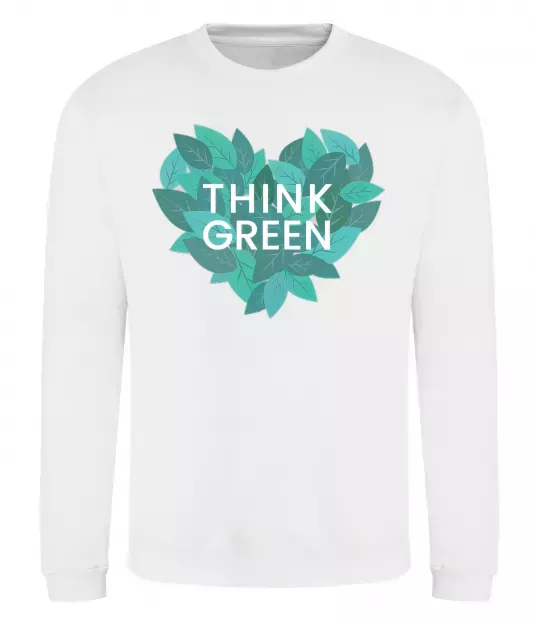 Свитшот Think green heart Белый фото