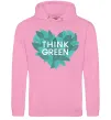 Жіноча толстовка (худі) Think green heart Рожевий фото