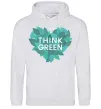 Жіноча толстовка (худі) Think green heart Сірий меланж Жіноча толстовка (худі) Think green heart Сірий меланж фото