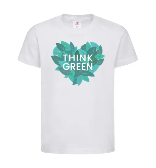 Детская футболка Think green heart Белый фото