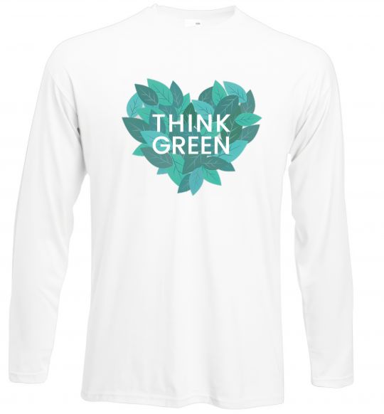 Лонгслів Think green heart Білий фото