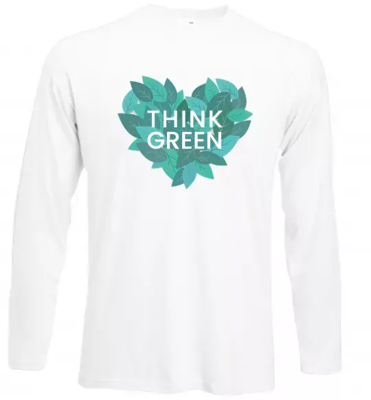 Лонгслив Think green heart Белый фото