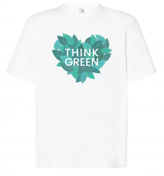 Футболка Оверсайз Think green heart Белый фото