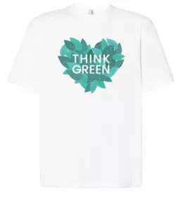 Футболка Оверсайз Green tree heart Белый фото