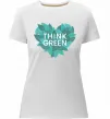 Женская премиум футболка Think green heart Белый фото