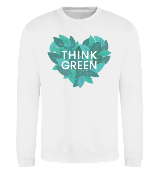 Світшот Think green heart Білий фото