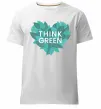 Мужская премиум футболка Think green heart Белый фото