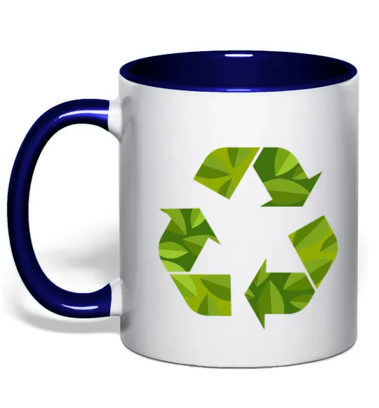 Чашка с цветной ручкой Eco sighn Глубокий темно-синий фото