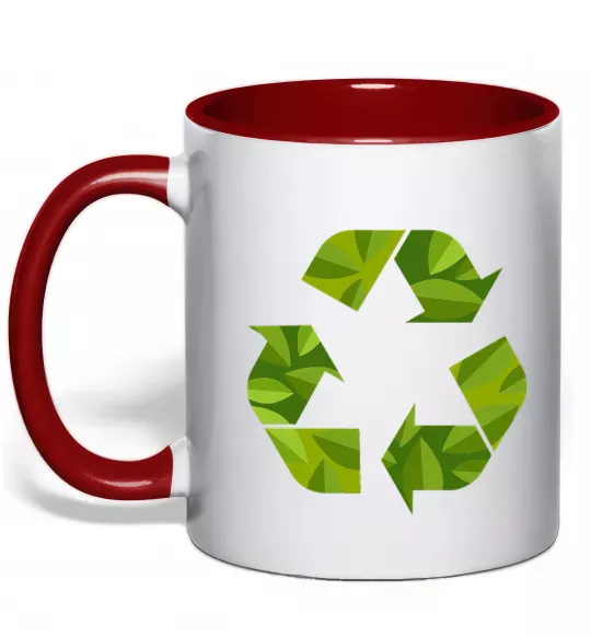 Чашка с цветной ручкой Eco sighn Красный фото