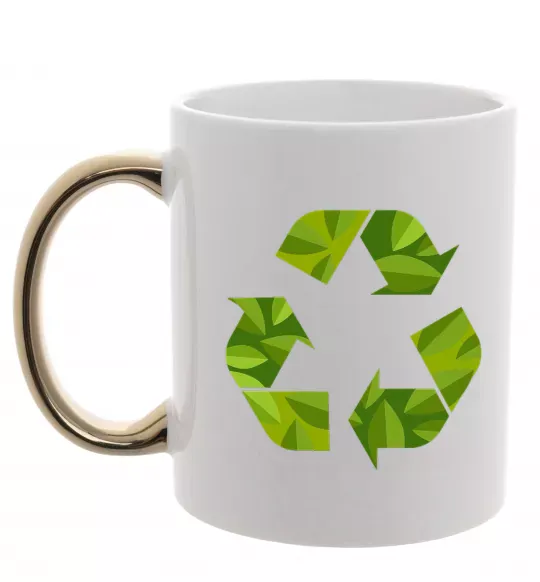 Чашка с цветной ручкой Eco sighn Золото фото