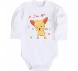 Детский боди I'm ten dog Белый фото
