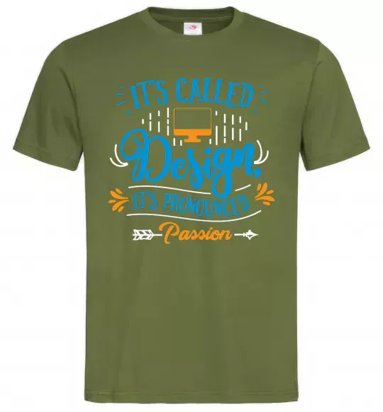 Чоловіча футболка It's called design Оливковий фото