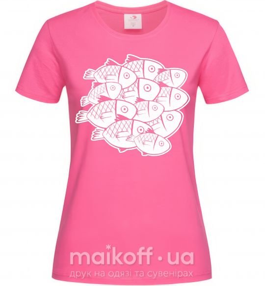 Жіноча футболка Fishes Яскраво-рожевий фото
