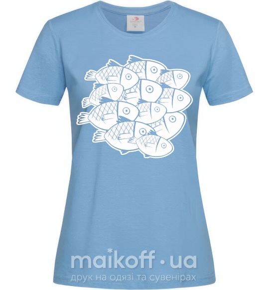 Жіноча футболка Fishes Блакитний фото