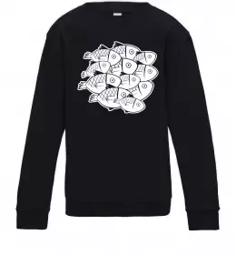 Детский Свитшот Fishes Черный фото