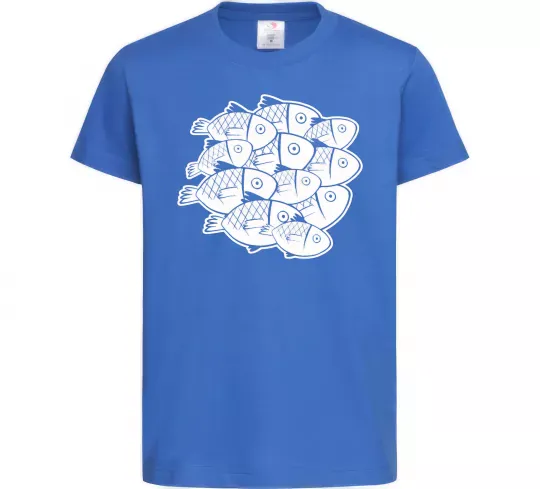 Детская футболка Fishes Ярко-синий фото