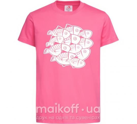 Дитяча футболка Fishes Яскраво-рожевий фото