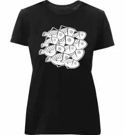 Жіноча преміум футболка Енциклопедія рибалки Білий фото Жіноча преміум футболка Енциклопедія рибалки Білий фото