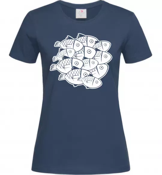 Женская футболка Fishes Темно-синий фото