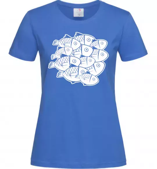 Женская футболка Fishes Ярко-синий фото