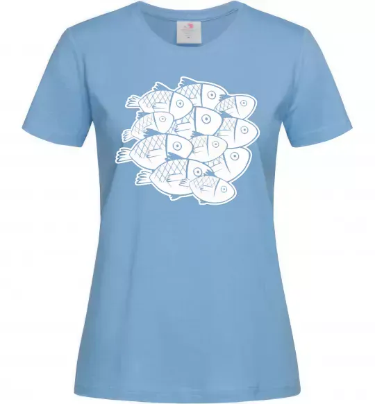 Женская футболка Fishes Голубой фото