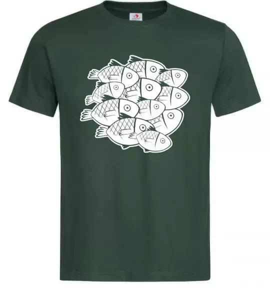 Мужская футболка Fishes Темно-зеленый фото