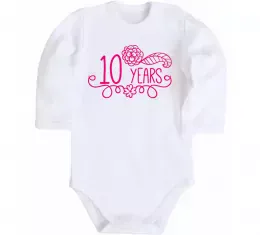 Детский боди 10 years for girl Белый фото