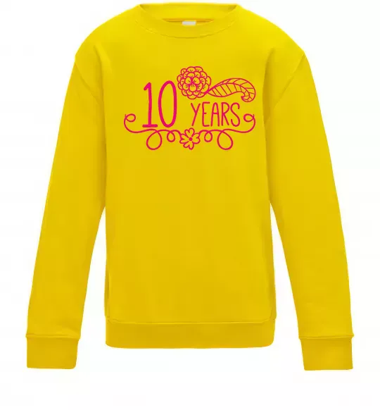 Дитячий світшот 10 years for girl Сонячно жовтий фото